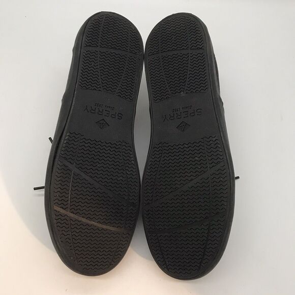 Sperry Top Sider Triple Black Skate Shoes Men's 10.5M Lace Up Low Top Sneakers - Picture 8 of 12